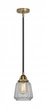 Innovations Lighting 288-1S-BAB-G142-LED - Chatham - 1 Light - 7 inch - Black Antique Brass - Cord hung - Mini Pendant