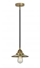 Innovations Lighting 288-1S-BAB-M4-AB-LED - Railroad - 1 Light - 8 inch - Black Antique Brass - Cord hung - Mini Pendant