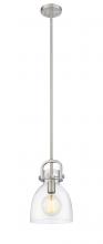  410-1SS-SN-G412-8CL - Newton Bell - 1 Light - 8 inch - Satin Nickel - Mini Pendant