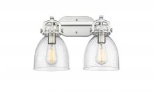  410-2W-SN-G412-7SDY - Newton Bell - 2 Light - 17 inch - Satin Nickel - Bath Vanity Light