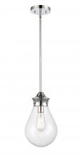 Innovations Lighting 414-1S-PC-8CL-LED - Genesis - 1 Light - 8 inch - Polished Chrome - Cord hung - Mini Pendant