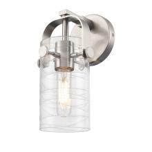 Innovations Lighting 423-1W-SN-G423-7DE - Pilaster II Cylinder - 1 Light - 7 inch Long Glass - Satin Nickel - Sconce