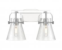  423-2W-PC-G411-6SDY - Pilaster II Cone - 2 Light - 17 inch - Polished Chrome - Bath Vanity Light