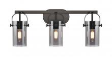 Innovations Lighting 423-3W-BK-G423-7SM - Pilaster II Cylinder - 3 Light - 25 inch - Matte Black - Bath Vanity Light