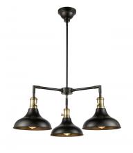  443SW-3CR-BAB-M15BK - Metro - 3 Light - 30 inch - Black Antique Brass - Cord hung - Chandelier