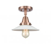 Innovations Lighting 447-1C-AC-G1-LED - Halophane - 1 Light - 9 inch - Antique Copper - Flush Mount