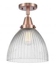 Innovations Lighting 447-1C-AC-G222-LED - Seneca Falls - 1 Light - 10 inch - Antique Copper - Flush Mount