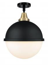 Innovations Lighting 447-1C-BAB-HFS-121-BK-LED - Hampden - 1 Light - 13 inch - Black Antique Brass - Flush Mount