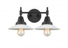 Innovations Lighting 447-2W-BK-G1-LED - Halophane - 2 Light - 18 inch - Matte Black - Bath Vanity Light