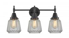 Innovations Lighting 447-3W-BK-G142-LED - Chatham - 3 Light - 24 inch - Matte Black - Bath Vanity Light