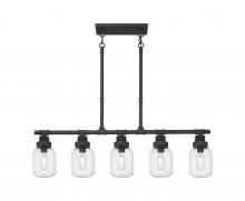 Innovations Lighting 472-5I-TBK-G472-6CL - Somers - 5 Light - 43 inch - Textured Black - Linear Pendant