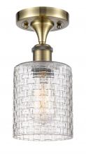 Innovations Lighting 516-1C-AB-G112C-5CL - Cobbleskill - 1 Light - 5 inch - Antique Brass - Semi-Flush Mount