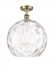 Innovations Lighting 516-1C-AB-G1215-14-LED - Athens Water Glass - 1 Light - 13 inch - Antique Brass - Semi-Flush Mount