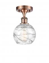 Innovations Lighting 516-1C-AC-G1213-6-LED - Athens Deco Swirl - 1 Light - 6 inch - Antique Copper - Semi-Flush Mount