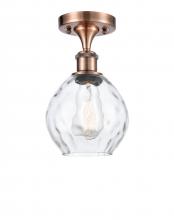 Innovations Lighting 516-1C-AC-G362-LED - Waverly - 1 Light - 6 inch - Antique Copper - Semi-Flush Mount