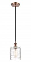 Innovations Lighting 516-1P-AC-G1113-LED - Cobbleskill - 1 Light - 5 inch - Antique Copper - Cord hung - Mini Pendant