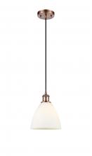 Innovations Lighting 516-1P-AC-GBD-751 - Bristol - 1 Light - 8 inch - Antique Copper - Cord hung - Mini Pendant