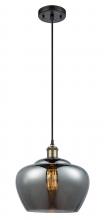 Innovations Lighting 516-1P-BAB-G93-L-LED - Fenton - 1 Light - 11 inch - Black Antique Brass - Cord hung - Mini Pendant