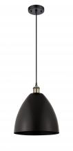 Innovations Lighting 516-1P-BAB-MBD-12-BK-LED - Bristol - 1 Light - 12 inch - Black Antique Brass - Cord hung - Mini Pendant