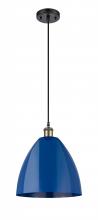 Innovations Lighting 516-1P-BAB-MBD-12-BL-LED - Plymouth - 1 Light - 12 inch - Black Antique Brass - Cord hung - Mini Pendant