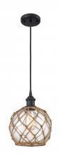 Innovations Lighting 516-1P-BK-G122-8RB-LED - Farmhouse Rope - 1 Light - 8 inch - Matte Black - Cord hung - Mini Pendant