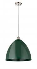 Innovations Lighting 516-1P-PN-MBD-16-GR - Plymouth - 1 Light - 16 inch - Polished Nickel - Cord hung - Mini Pendant