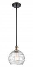 Innovations Lighting 516-1S-BAB-G1213-8-LED - Athens Deco Swirl - 1 Light - 8 inch - Black Antique Brass - Mini Pendant