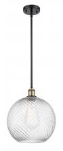 Innovations Lighting 516-1S-BAB-G1214-12-LED - Athens Twisted Swirl - 1 Light - 12 inch - Black Antique Brass - Mini Pendant