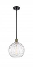 Innovations Lighting 516-1S-BAB-G1215-10-LED - Athens Water Glass - 1 Light - 10 inch - Black Antique Brass - Mini Pendant