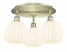 Innovations Lighting 516-3C-AB-G1217-8WV - White Venetian - 3 Light - 20 inch - Antique Brass - Flush Mount