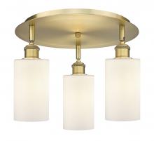  516-3C-BB-G801 - Clymer - 3 Light - 16 inch - Brushed Brass - Flush Mount