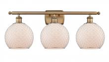  516-3W-BB-G121-8CSN - Farmhouse Chicken Wire - 3 Light - 28 inch - Brushed Brass - Bath Vanity Light