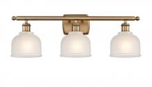 Innovations Lighting 516-3W-BB-G411-LED - Dayton - 3 Light - 26 inch - Brushed Brass - Bath Vanity Light