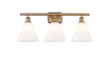 Innovations Lighting 516-3W-BB-GBC-81-LED - Berkshire - 3 Light - 28 inch - Brushed Brass - Bath Vanity Light