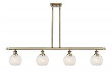 Innovations Lighting 516-4I-AB-G1216-6WM - White Mouchette - 4 Light - 48 inch - Antique Brass - Stem Hung - Island Light