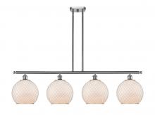  516-4I-SN-G121-10CSN - Farmhouse Chicken Wire - 4 Light - 48 inch - Brushed Satin Nickel - Cord hung - Island Light