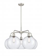  516-5CR-SN-G124-10 - Athens - 5 Light - 28 inch - Satin Nickel - Chandelier