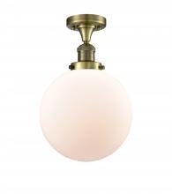 Innovations Lighting 517-1CH-AB-G201-10-LED - Beacon - 1 Light - 10 inch - Antique Brass - Semi-Flush Mount