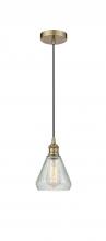 Innovations Lighting 616-1P-AB-G275-LED - Conesus - 1 Light - 6 inch - Antique Brass - Cord hung - Mini Pendant