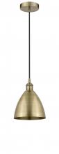 Innovations Lighting 616-1P-AB-MBD-75-AB-LED - Bristol - 1 Light - 8 inch - Antique Brass - Cord hung - Mini Pendant