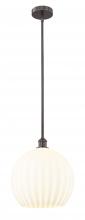 Innovations Lighting 616-1S-OB-G1217-14WV - White Venetian - 1 Light - 14 inch - Oil Rubbed Bronze - Stem Hung - Pendant