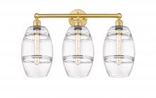  616-3W-SG-G557-8CL - Vaz - 3 Light - 26 inch - Satin Gold - Bath Vanity Light