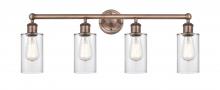  616-4W-AC-G802 - Clymer - 4 Light - 31 inch - Antique Copper - Bath Vanity Light