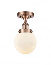 Innovations Lighting 916-1C-AC-G201-6-LED - Beacon - 1 Light - 6 inch - Antique Copper - Semi-Flush Mount