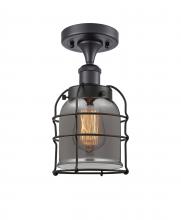 Innovations Lighting 916-1C-BK-G53-CE-LED - Bell Cage - 1 Light - 5 inch - Matte Black - Semi-Flush Mount