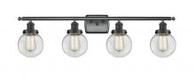 Innovations Lighting 916-4W-BK-G202-6 - Beacon - 4 Light - 36 inch - Matte Black - Bath Vanity Light