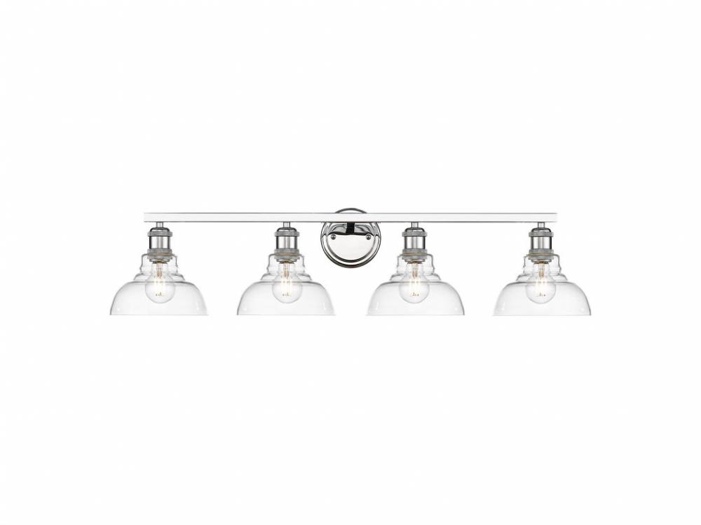 Carver 4-Light Vanity Light in Chrome with Clear Glass