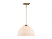 Golden 6954-M BCB-OP - Dorinda 1-Light Pendant in Brushed Champagne Bronze with Opal Glass