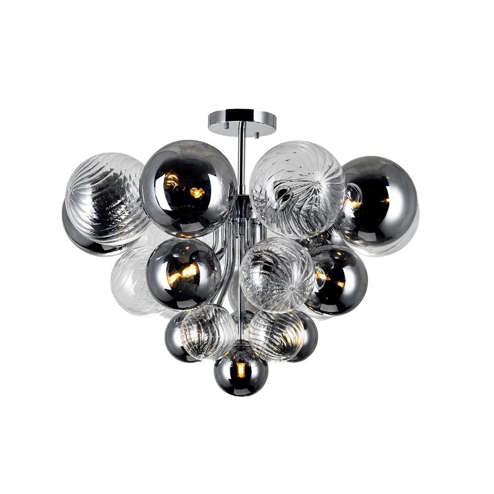 Pallocino 10 Light Flush Mount With Chrome Finish