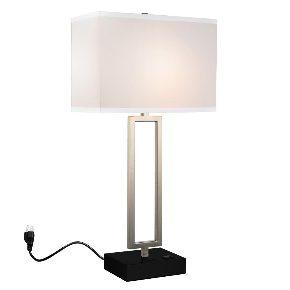 Torren 1 Light Table Lamp With Satin Nickel Finish